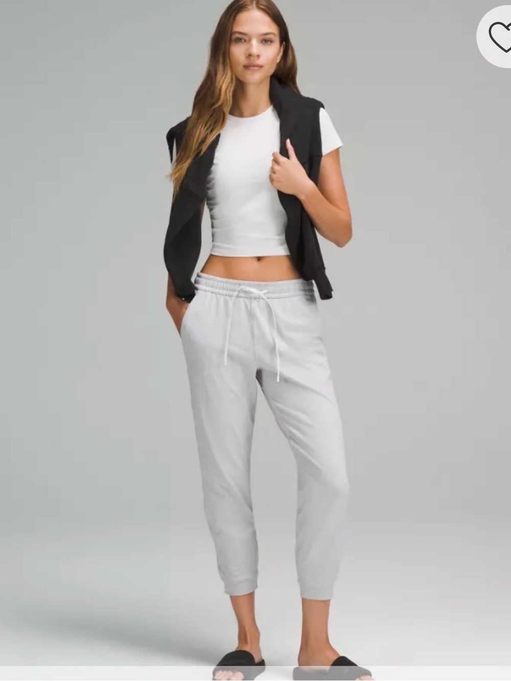 Lululemon Soft Jersey Classic-Fit Mid-Rise Jogger 7/8 Length Grey size 4